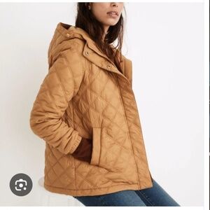 Madewell Plus Airpuff Quilted Packable Puffer Jacket, Color Toffee, Sz M, EUC